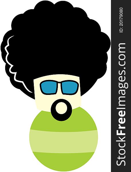 An afro character, ekspresion and fun
