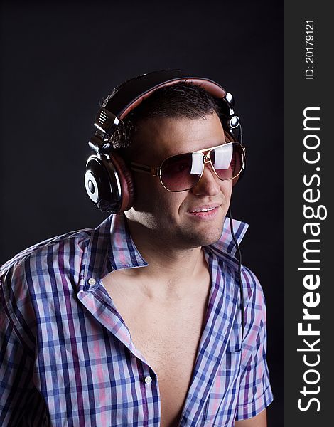 Handsome Man With Headphones