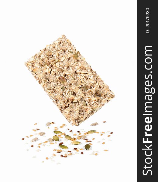 Wholegrain rye crispbread with pumpkin seeds and oats