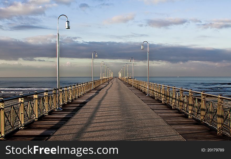 This pier is situated on the tuscany coast. More accurately on the versilia coast. This pier is situated on the tuscany coast. More accurately on the versilia coast.