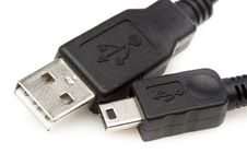 A Black Mini USB Cable Stock Photo