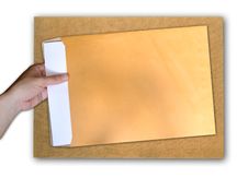 Pull Document From Envelope Royalty Free Stock Photos