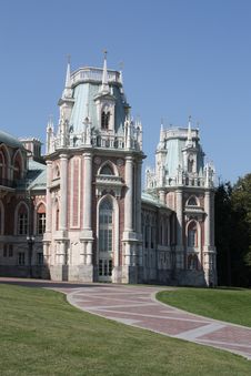 Towers Of The Grand Palace Of Tsaritsyno Stock Images
