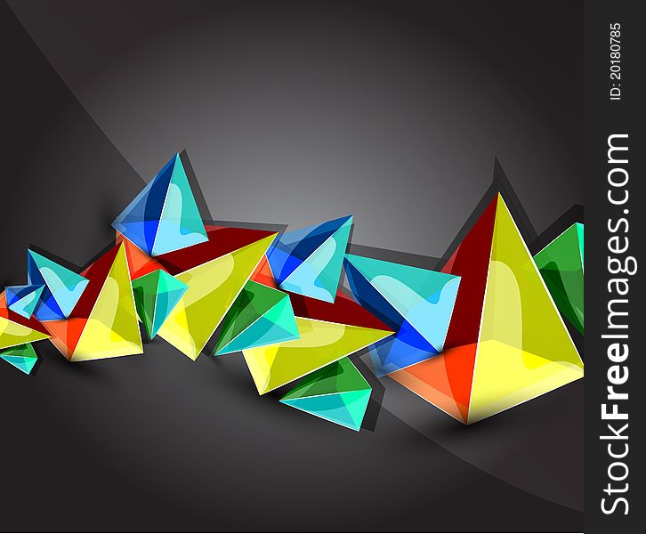 Glass Transparent Pyramid Background