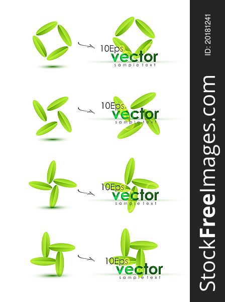 Green Leaf Abstract Shape. Vector