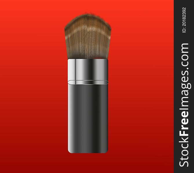 Vector shaving-brush on a red background