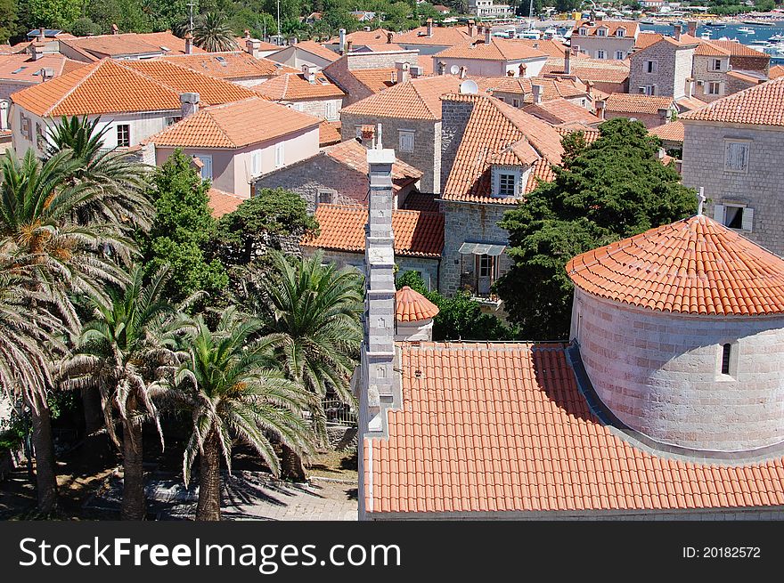 Old city of Budva, Montenegro, Adriatic sea cost