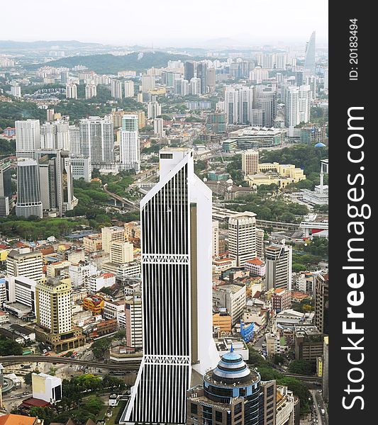 Aerial view of Kuala Lumpur from Kuala Lumpur Tower