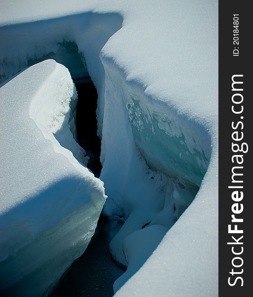 Abstract Ice By The Riverbank