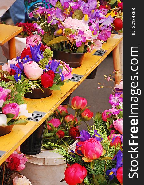 Colorful bouquet of flowers for sale at the market. Colorful bouquet of flowers for sale at the market