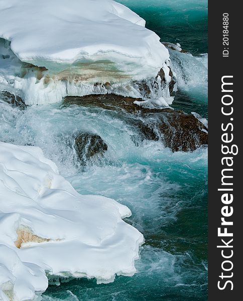 Part of the Bow River Falls in early spring. Part of the Bow River Falls in early spring