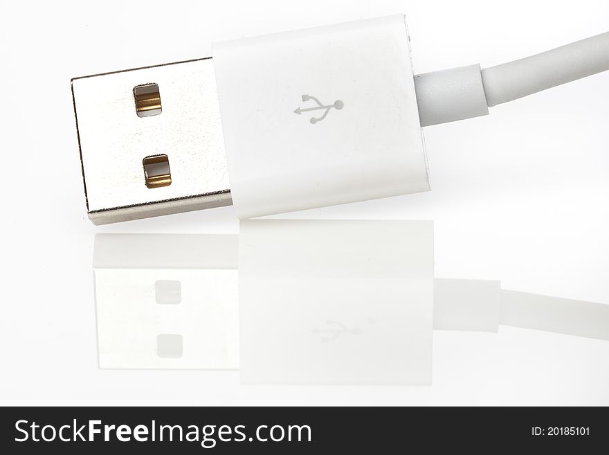 A white USB cable