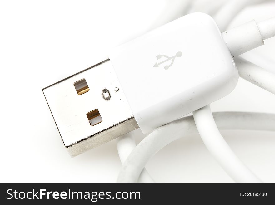 A white USB cable