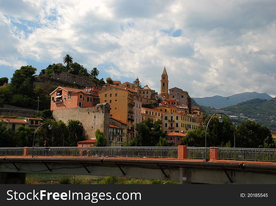 Houses on a hill, Menton - french riviera