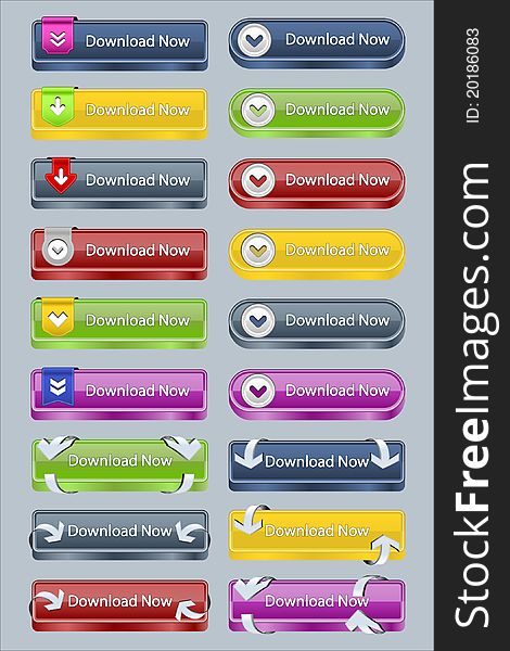 Fancy vector download buttons for your website,editable,font used is ubuntu - so awesome and free