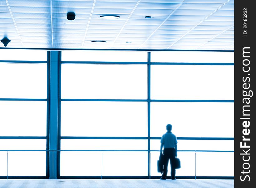 Passenger in the shanghai pudong airport.interior of the airport.