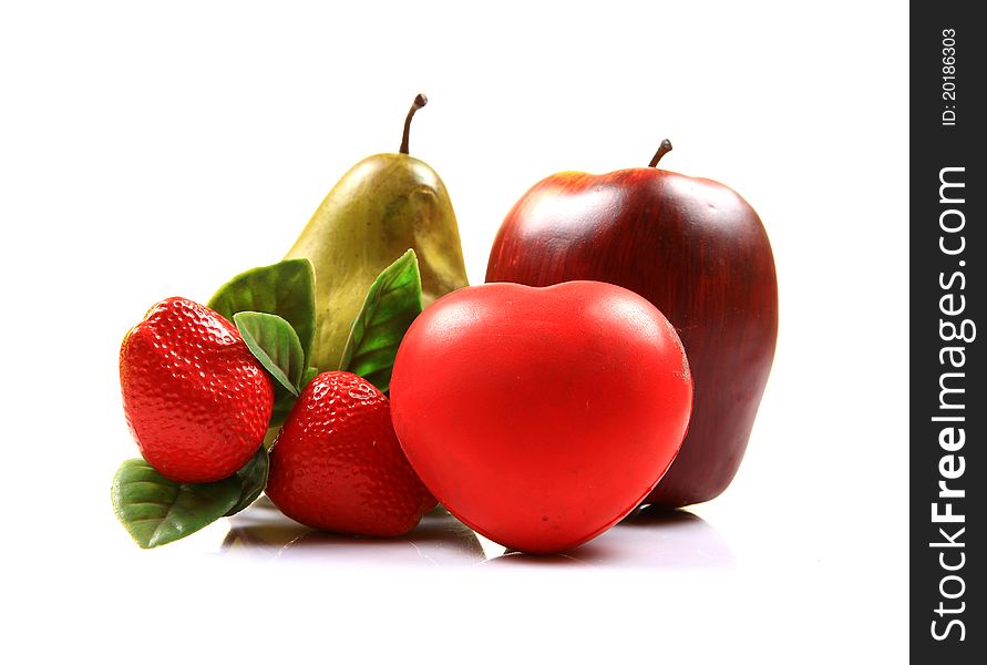 Concept image showing good health with fruits. Concept image showing good health with fruits.