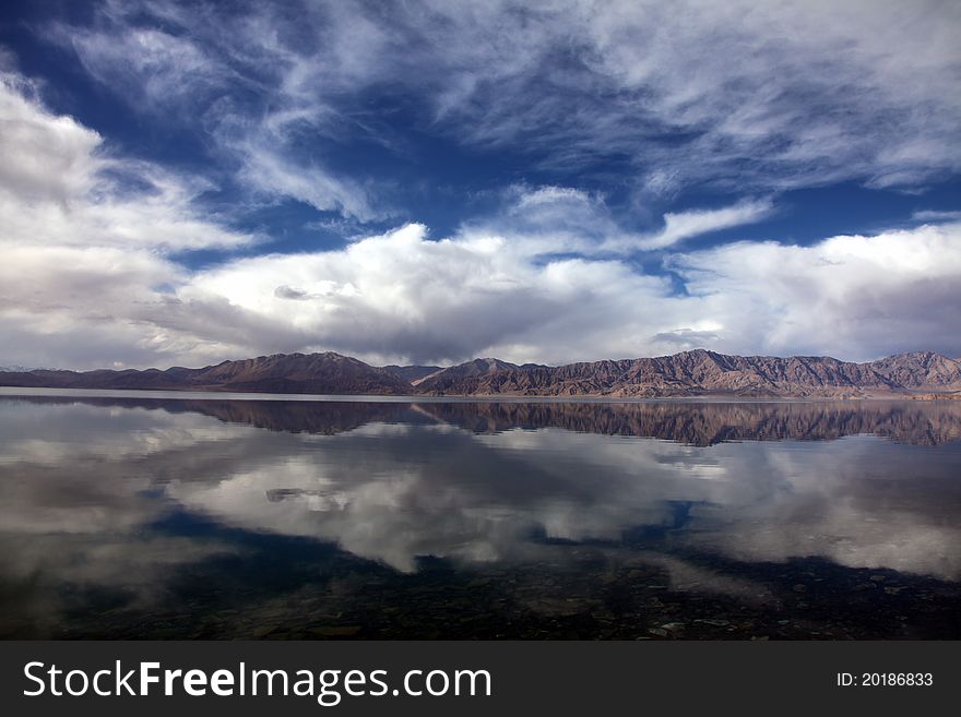 Plateau lake and beautiful cloudscapes reflection. Plateau lake and beautiful cloudscapes reflection