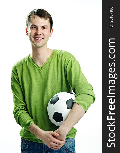 An image of a young man with a ball. An image of a young man with a ball