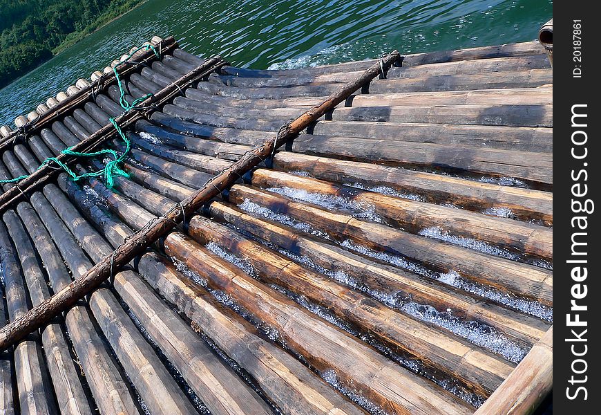 Bamboo Rafts on the lake