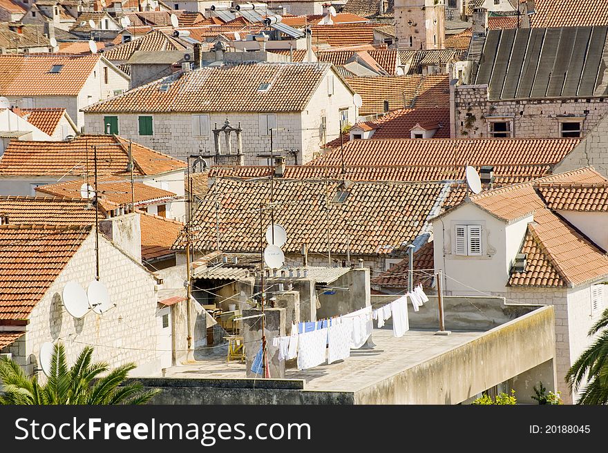 Roof Of Trogir Sity In Croatia