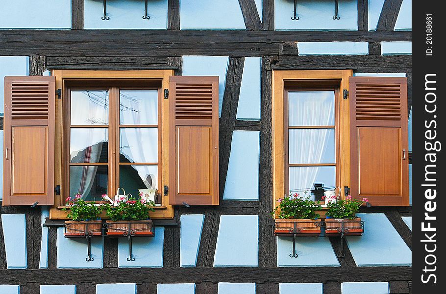 Traditional Timber Framing House in Alsace, France. Traditional Timber Framing House in Alsace, France