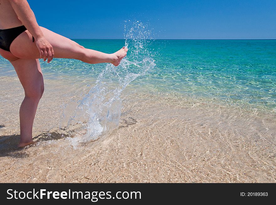 Splashing in the sea Sardinia