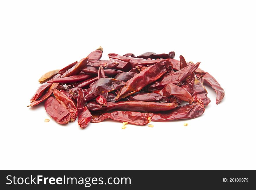 Chilli Peppers On White Background