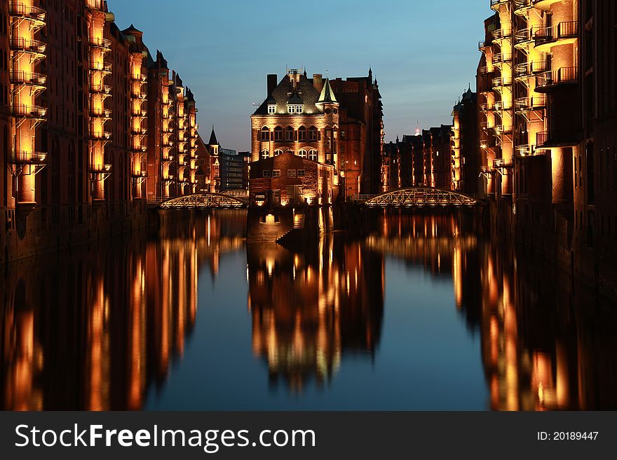 The Hamburg warehouse district (German Speicherstadt) is the world's biggest warehouse district