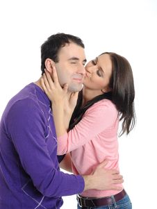 Sweet Young Couple In Love Kissing Royalty Free Stock Photography Sweet Young Couple In Love Kissing Royalty Free Stock Photography