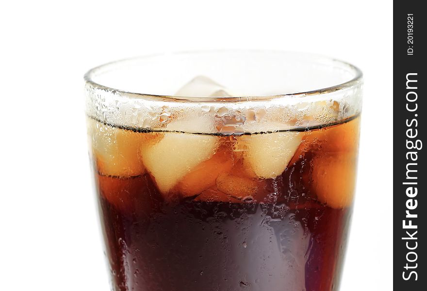 Glass of Cola on white background