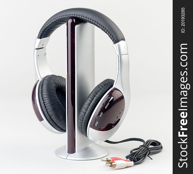 Portable entertainment audio player with headphone set happiness from listening songs