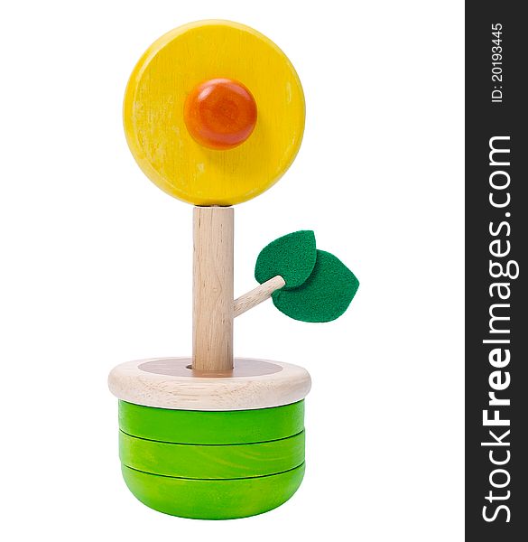 Cute and colorful wooden toy vase flower for children to enjoy there plays