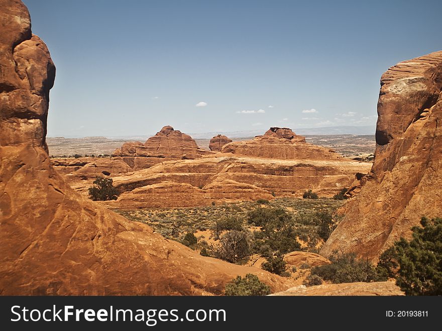 View of Arches National Park in Utah