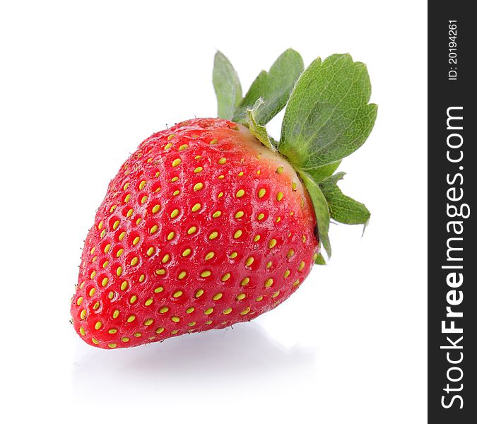 A delisious strawberry on white background