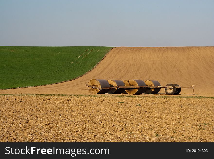 Landscape with fields and rolls. Landscape with fields and rolls