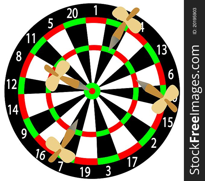 Illustration of picado game with darts