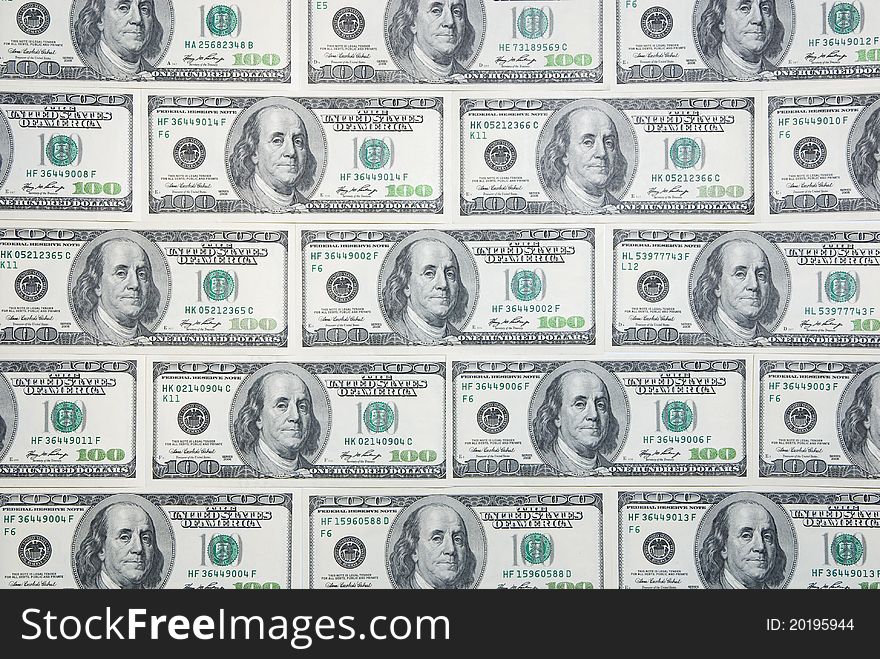Background with money american hundred dollar bills in the order of bricks. Background with money american hundred dollar bills in the order of bricks