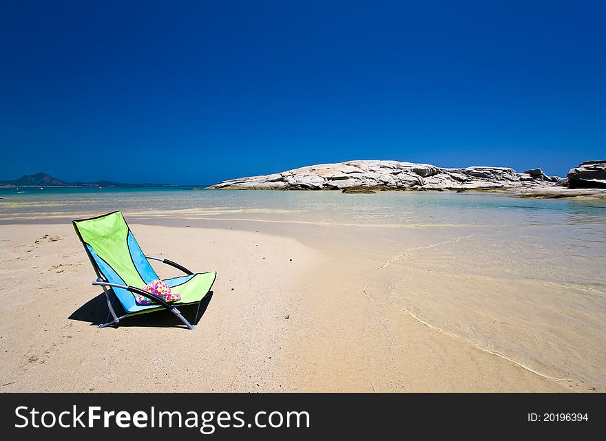Chair isolated in beautiful beach. Chair isolated in beautiful beach