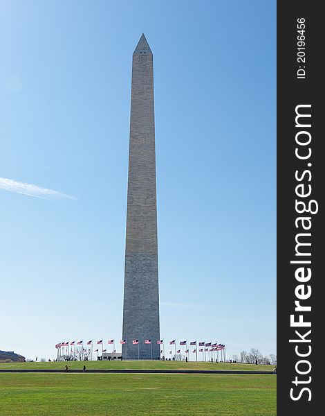 Daylight view of Washington Monument in Washington DC