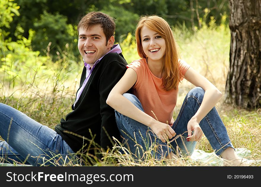 Couple At Outdoor In Summer Time.