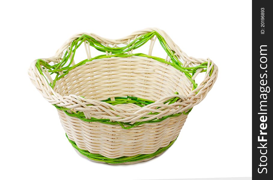 Empty basket isolated over white