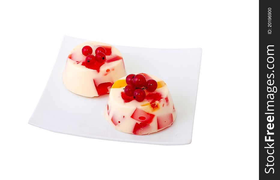 Fruit cakes on a white plate