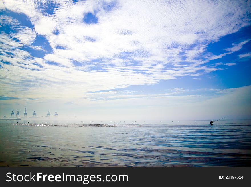 Wide sea and blue sky. Wide sea and blue sky