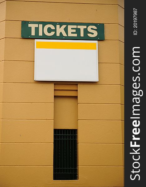 Ticket window at entrance of a venue. Ticket window at entrance of a venue