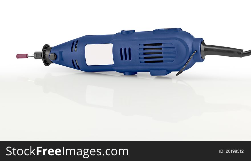 Blue Cordless Drill. on white background.