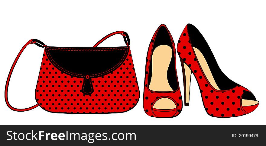 Cartoon woman's bag. illustration for a design