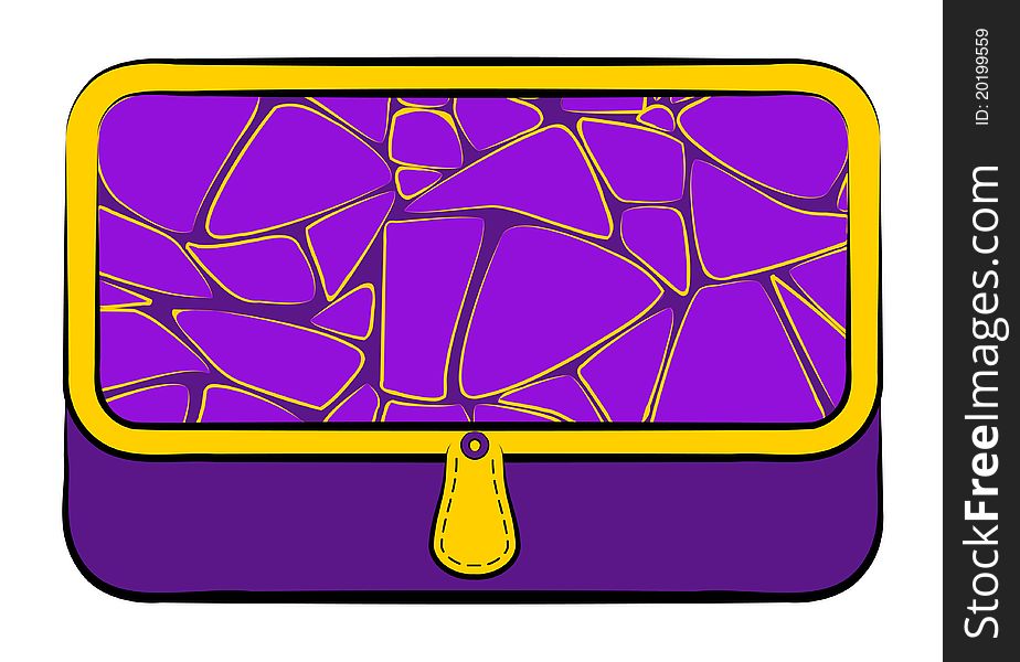 Cartoon woman's bag. illustration for a design