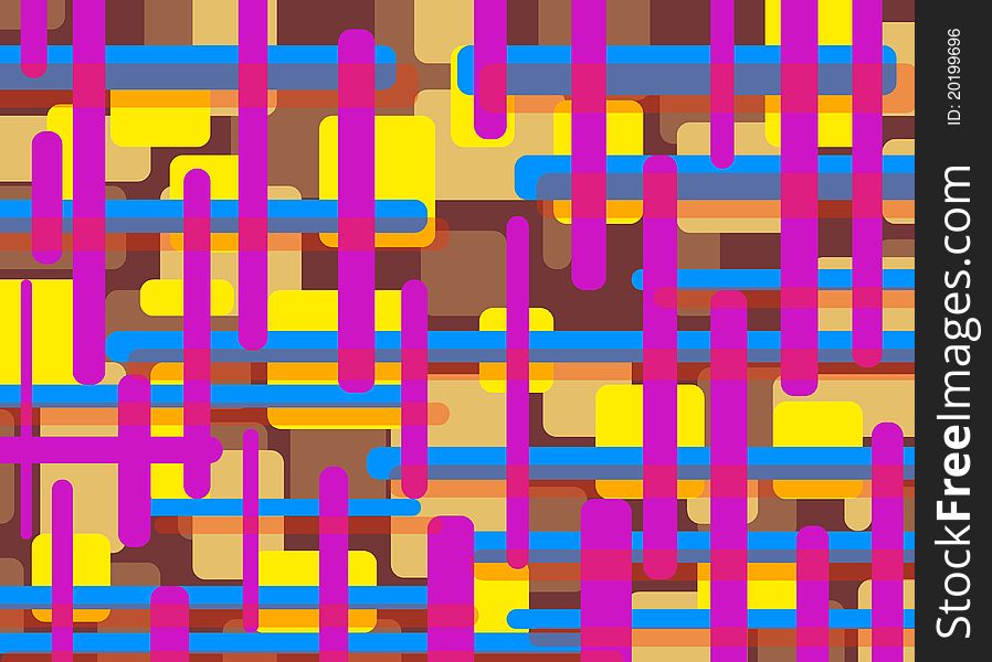 Abstract rectangles purple blue yellow and brown