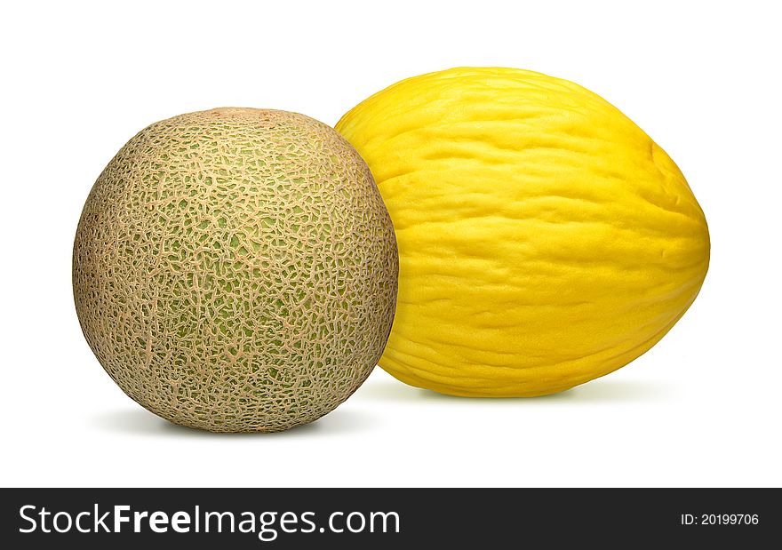 Cantaloupe melon isolated on white background